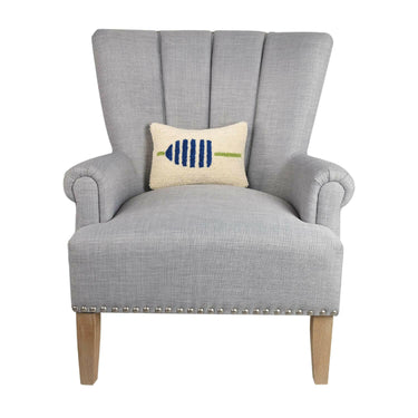 Coastal Throws & Pillows, Buoy Hook Accent Pillow, Navy Stripe, 8